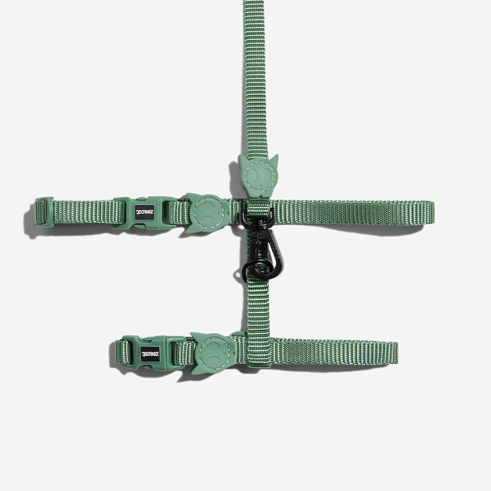 ARMY GREEN HARNESS + LEASH SET